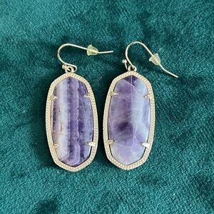 Kendra Scott purple and gold elle drop earrings